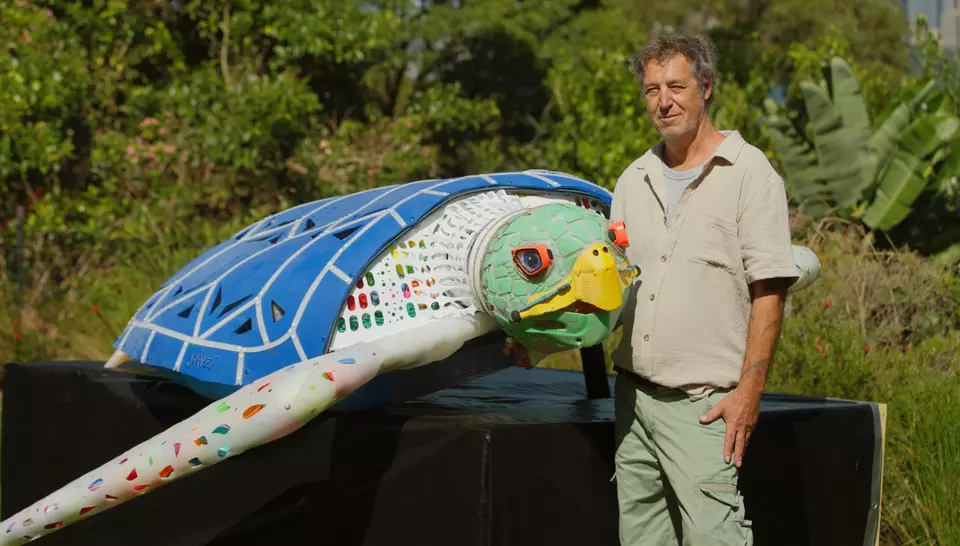 Artist and sculpture