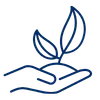 Hand and Leaf Icon Navy