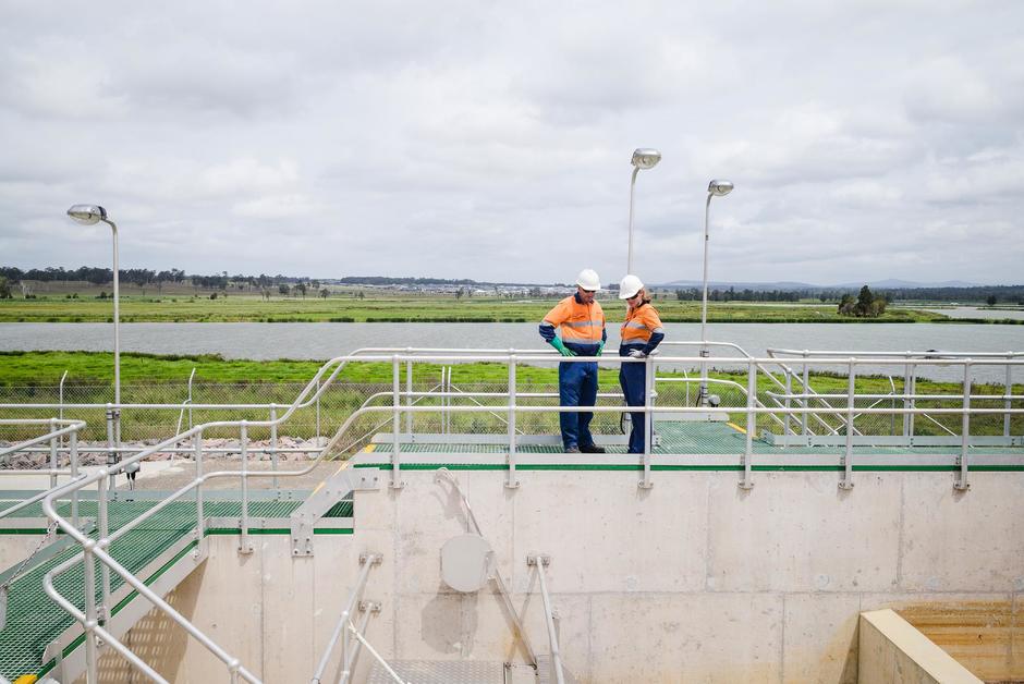 Water Operators Onsite on Bridge